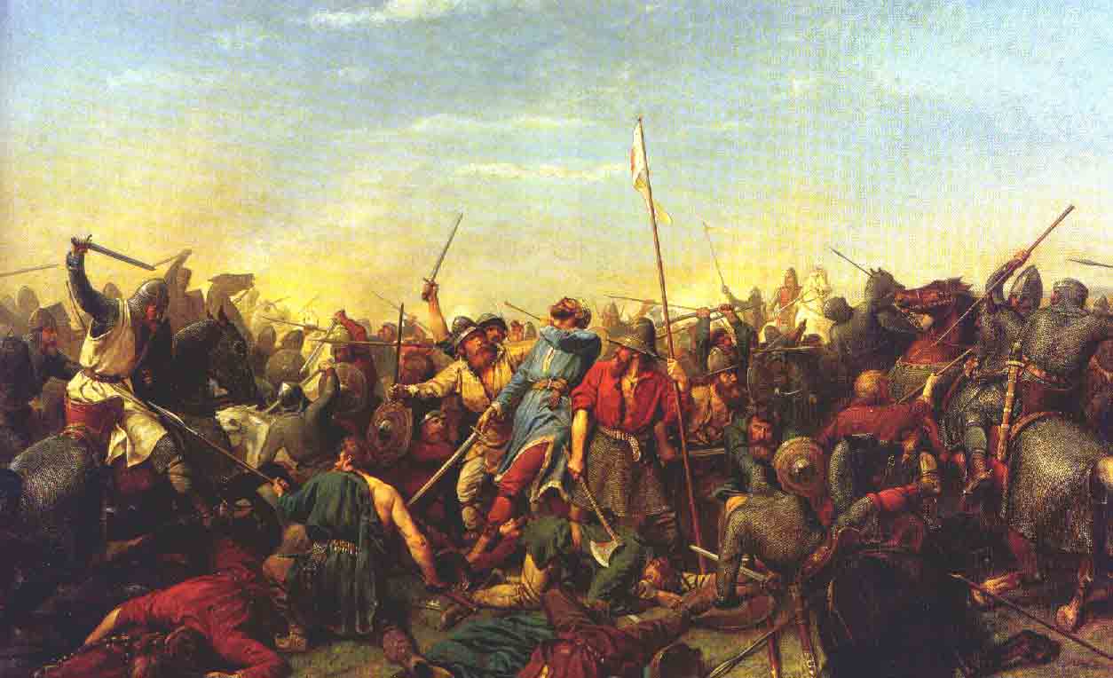 Stamford_by_Peter_Nicolai_Arbo Maleri av Slaget ved Stamford av Peter N. Arbo